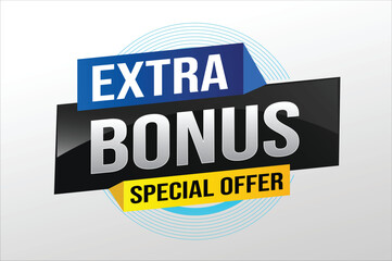 extra bonus word concept vector illustration with lines 3d style for social media landing page, template, ui, web, mobile app, poster, banner, flyer, background, gift card, coupon, label, wallpaper

