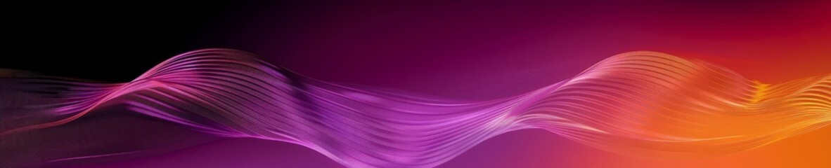 Abstract background with a purple and orange wavy pattern.