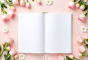 Elegant Floral Notebook Mockup: Ideal for Branding, Stationery, and Lifestyle Designs