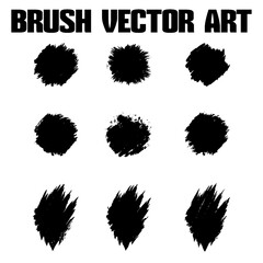 Black abstract grunge brush vector texture pack.