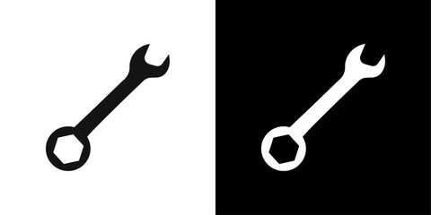 Wrench icon line art vector