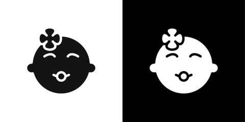 baby face icon line art vector