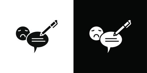 bad feedback icon line art vector