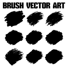 Black abstract grunge brush vector texture pack.