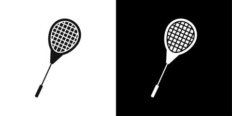 Badminton racquet icon line art vector