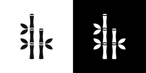 Bamboo icon line art vector