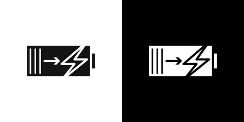 Battery fast charge icon line art vector