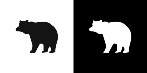 Bear icon line art vector