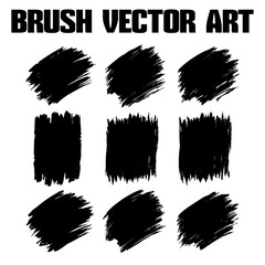 Black abstract grunge brush vector texture pack.
