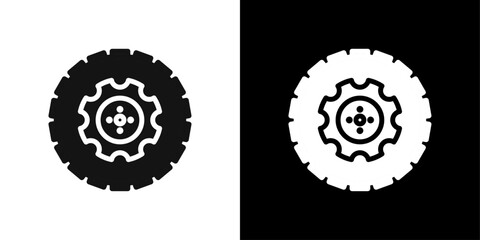 car wheel icon line art vector