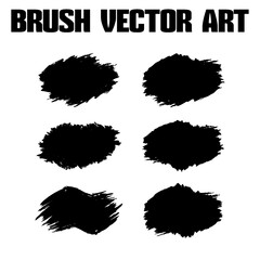 Black abstract grunge brush vector texture pack.