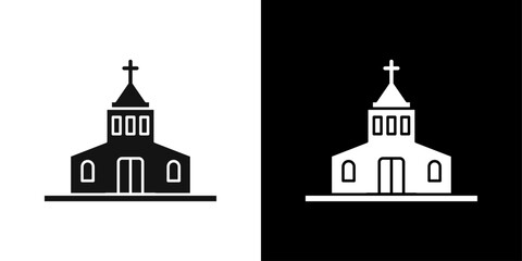 Church icon line art vector