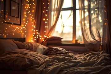 Bed bed furniture lighting.