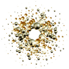 Color glossy balls with shadow. Pearls. Abstract graphic background. Round photo frame. Eps 10