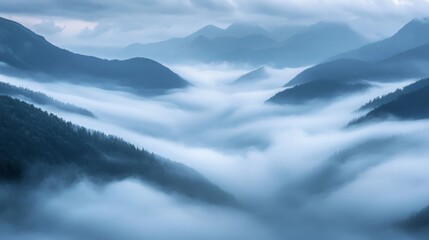 Fototapeta premium Misty peaks, photo composite.