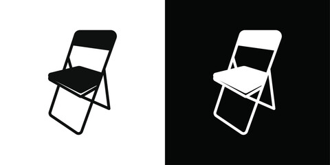 folding chair icon line art vector
