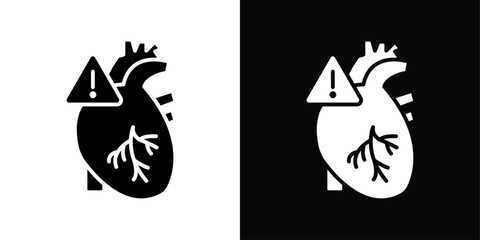 Heart risk icon line art vector