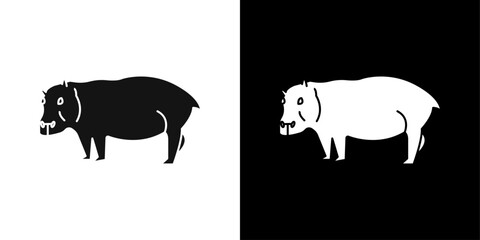 hippopotamus or hippo icon line art vector