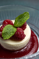 a delicious mousse dessert. Close  up