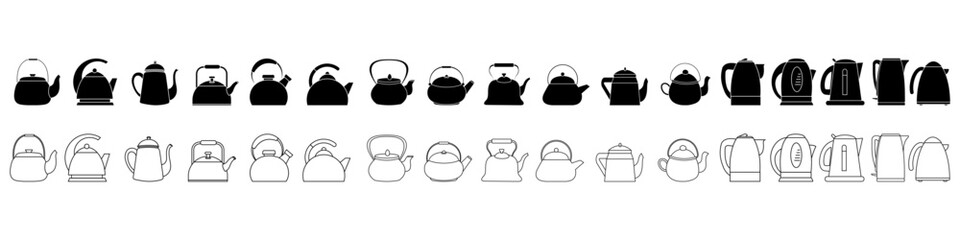 Kettle icon vector set. Teapot illustration sign collection. Pot symbol. Teakettle logo.