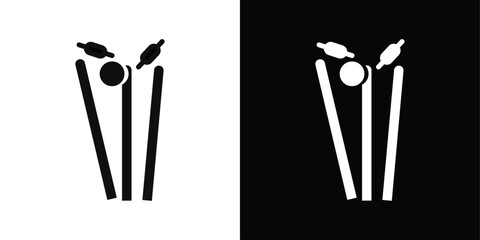 Wicket Stump icon line art vector