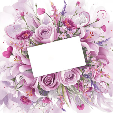 invition card with and flowers