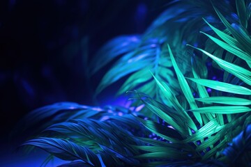Obraz premium Leaves blue tropics light.