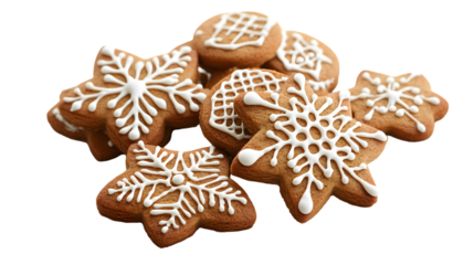 Png set gingerbread cookies made at home, photographed on a transparent background showcasing homemade baking for christmas event 2025, isolated on white background