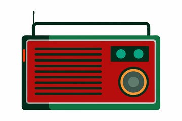 An old school transistor radio art vector illustrator