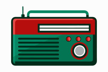 An old school transistor radio art vector illustrator