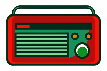 An old school transistor radio art vector illustrator