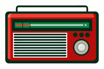 An old school transistor radio art vector illustrator