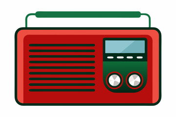 An old school transistor radio art vector illustrator