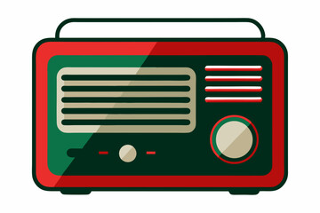 An old school transistor radio art vector illustrator
