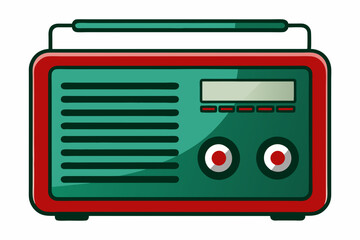 An old school transistor radio art vector illustrator