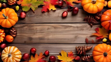 Autumn Thanksgiving Colorful Setting Background