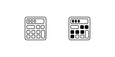 calculator set icon with white background vector stock illustration