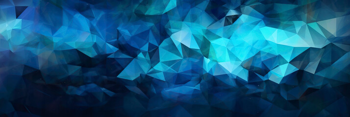 Blue flow paint background. Horizontal abstract banner