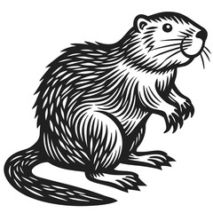 illustration of a beaver on a white background