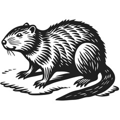 illustration of a beaver on a white background