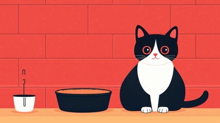 Detailed flat design showcasing the precise measurement of pet food portions and servings for proper nutrition and care of domestic animals