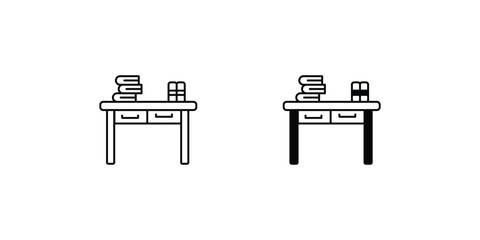 desk set icon with white background vector stock illustration