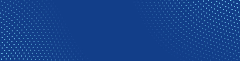 Abstract background with dots and waves. Web banner size. Element for design. Vector background for brochure, booklet, flyer, poster. Blue color