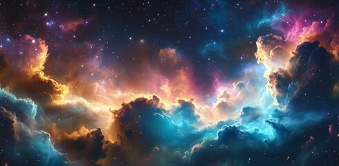 Fototapeta premium Vibrant Nebula background