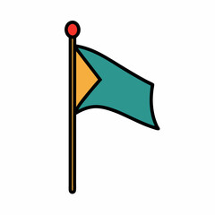 Back to school flag hand drawn