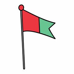 Back to school flag hand drawn