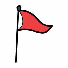 Back to school flag hand drawn