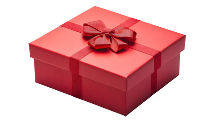 Obraz premium Red gift box, isolated on white background