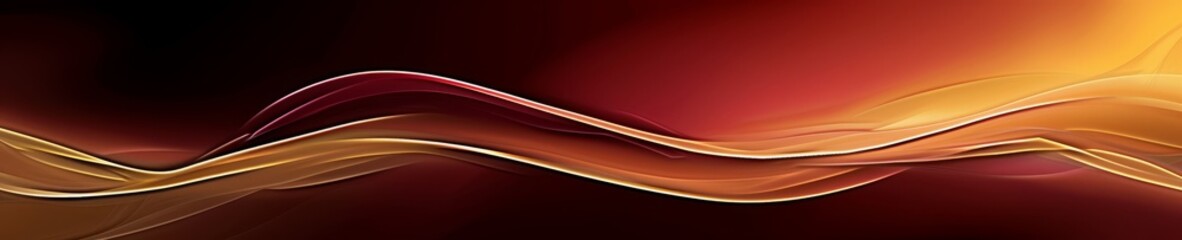 Fototapeta premium Abstract background with wavy golden and red lines.