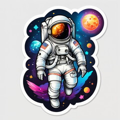 Astronaut in a spacesuit sticker 